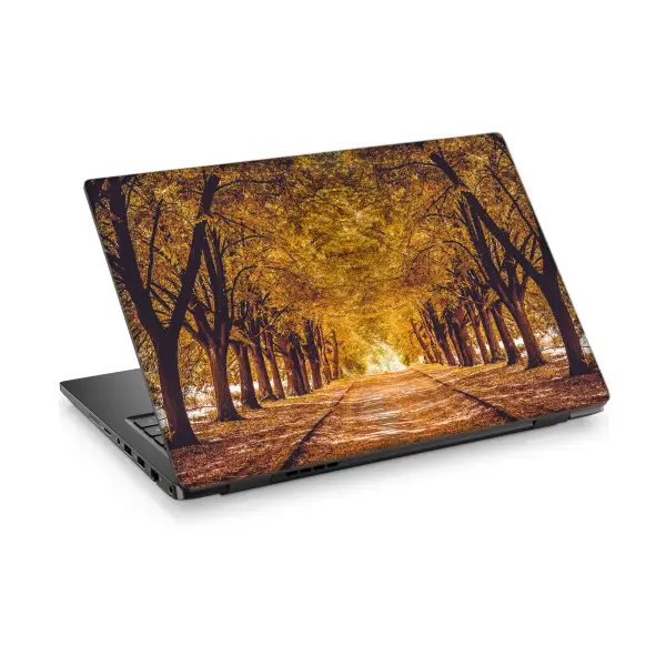 Sonbahar Yol Manzarası Laptop Sticker Notebook Dizüstü Kaplama Stickeri