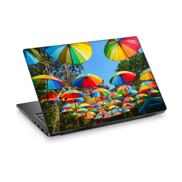 Renkli Şemsiyeler Laptop Sticker Notebook Dizüstü Kaplama Stickeri