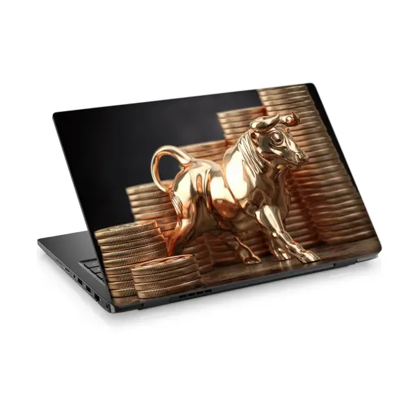 Altın Boğa Laptop Sticker Notebook Dizüstü Kaplama Stickeri
