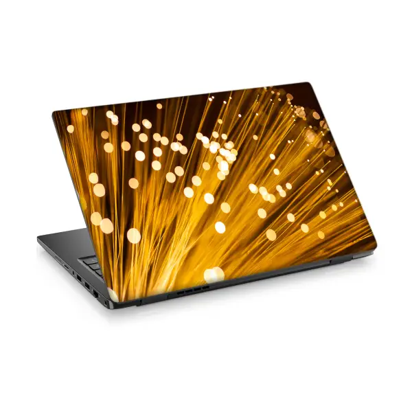 Sarı Fiber Optik Kablo Laptop Sticker Notebook Dizüstü Kaplama Stickeri