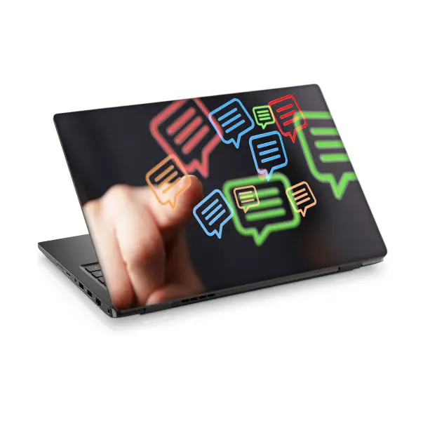 Sohbet Baloncuğu Temalı Laptop Sticker Notebook Dizüstü Kaplama Stickeri