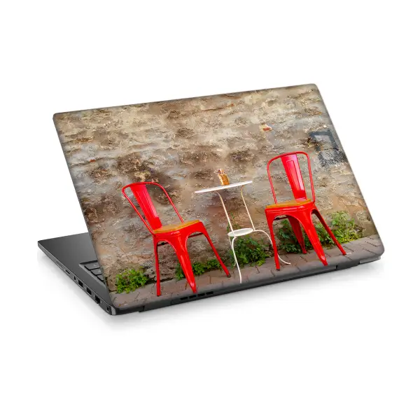 Kırmızı Sandalyeler Laptop Sticker Notebook Dizüstü Kaplama Stickeri