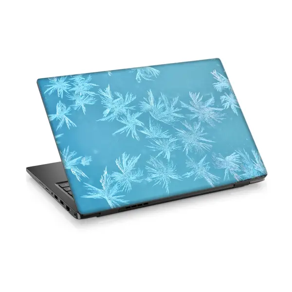 Mavi Akik Renk Yaprak Temalı Laptop Sticker Notebook Dizüstü Kaplama Stickeri