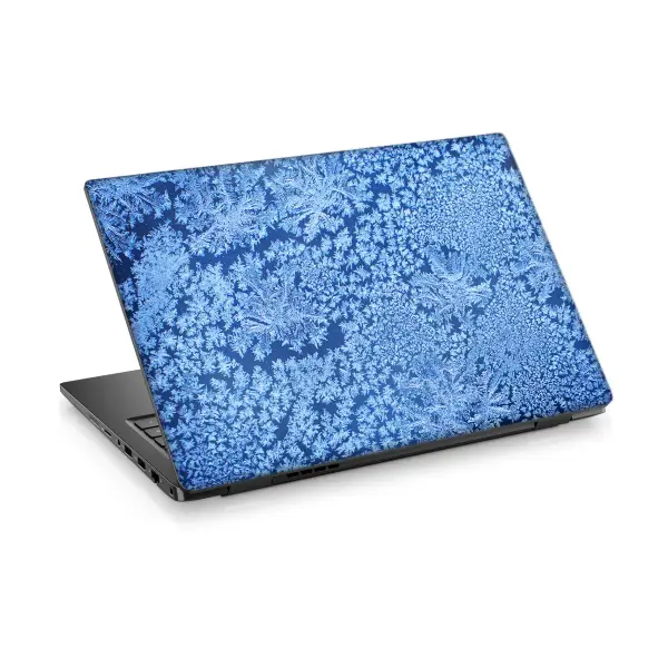 Buzla Kaplı Yapraklar Laptop Sticker Notebook Dizüstü Kaplama Stickeri