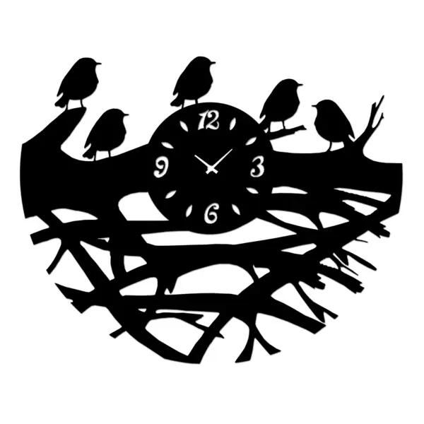 ROXXA DDS-0059 Kuş Yuvası Siyah Metal Duvar Saati